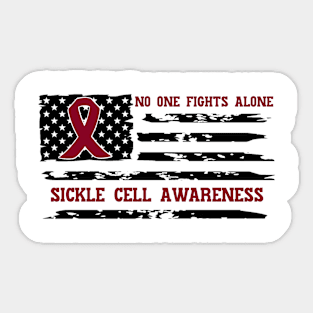 No One Fights Alone Sickle Cell Awareness Sticker